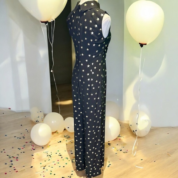 NWT RIXO London ‘Frankie’ Black & Gold Star Print Jumpsuit Size XXS / 2 - Picture 13 of 16